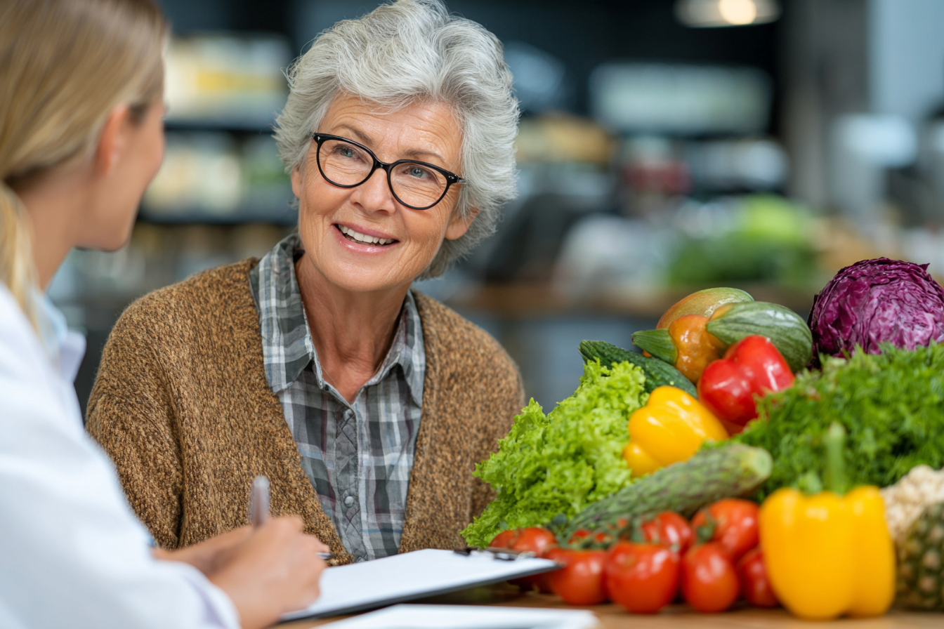 Възрастни хора се наслаждават на здравословна храна сред природата